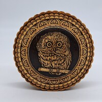 Owl Wooden birch bark box Trinket casket Ukraine Hand crafted Carving Jewelry box Good for g...