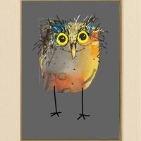 Little Owl Art Print Illustration, Nursery Decor, Cute Owls, Gift for Owl Lovers