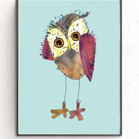 Owl Art Print Illustration, Nursery Decor, Cute Owl, Gift for Owl Lovers