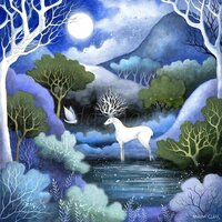 Limited edition giclee print titled "Meeting of Souls" by Amanda Clark -  white st...