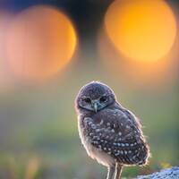 Burrowing Owl Chick, Burrowing Owlet Photo, Cape Coral Owls, Sunset, Florida Birds, Cute Bab...