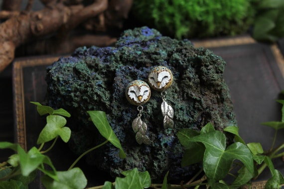 Owl Stud Earrings, Barn Owl Earrings, Cute Owl Stud Earrings, Polymer Clay Owl Earrings, Witchy Jewelry, Tiny Owl Earrings, Bird Earrings