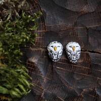 Snowy Owl Stud Earrings, Polar Owl Earrings, Cute Arctic Owl Stud Earrings, Tiny Owl Earring...