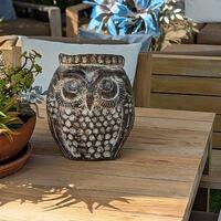 Owl Flower Pot, Clay Planter, Mexican Pottery, Indoor Home Decor, Outdoor Yard Decor, Large ...